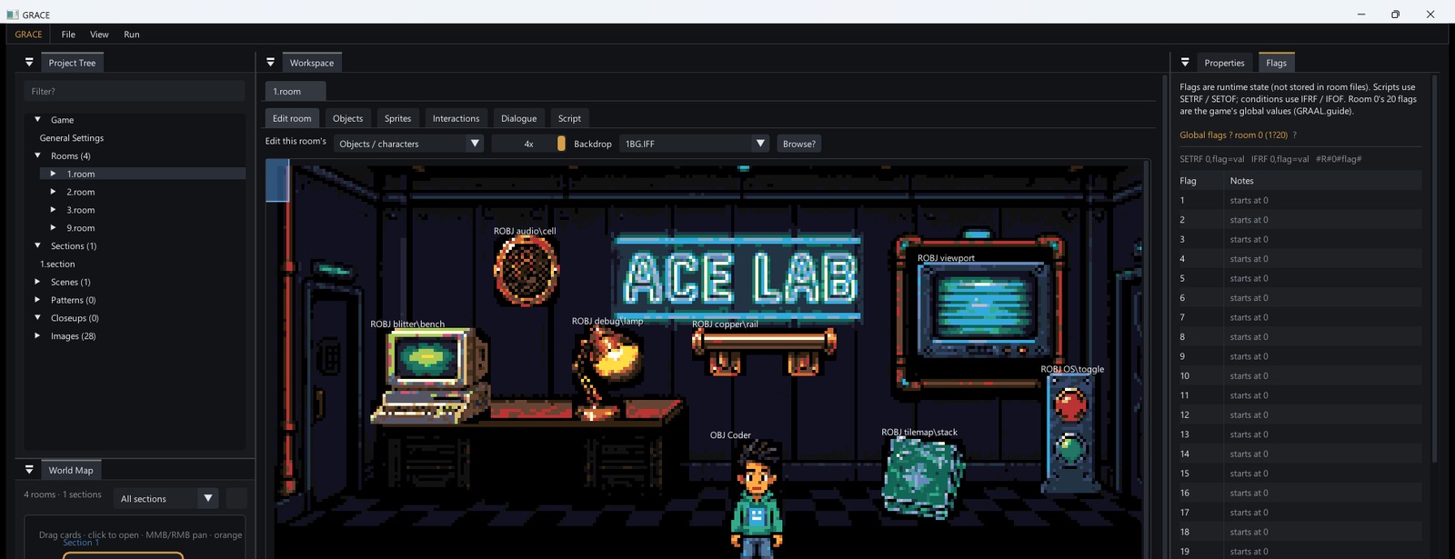 Editor editing ACE_Tour room